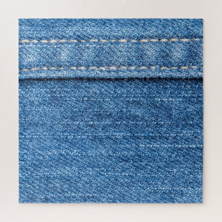Puzzle Denim Blue: Textura clásica de jeans.