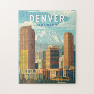 Puzzle Denver Colorado Viajes Arte Vintage