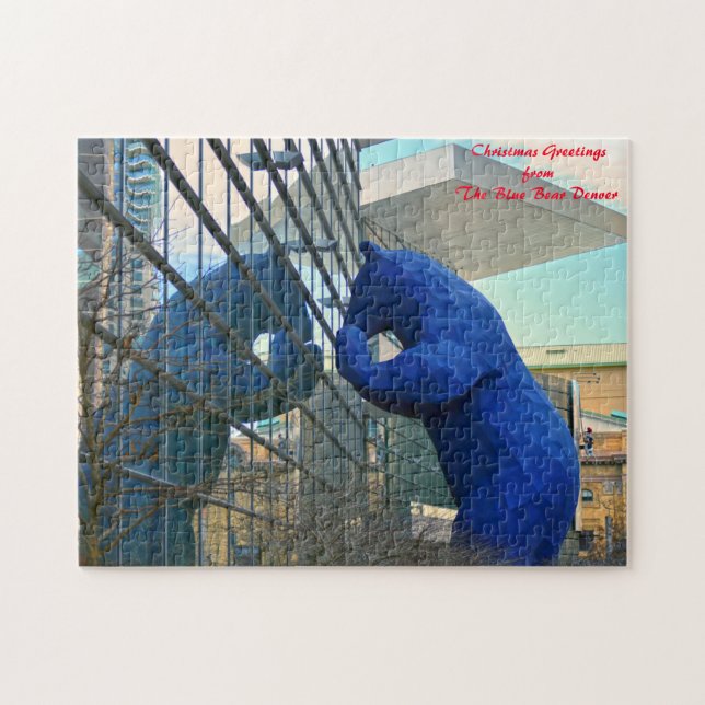 Puzzle Denver del Monumento al Oso Azul.Saludos de Navida (Horizontal)