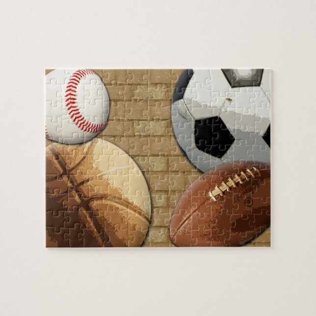 Puzzle Deportes Al-Estrella, baloncesto/fútbol/fútbol (Horizontal)