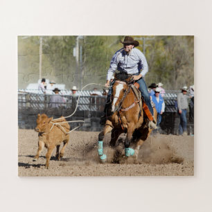 Puzzle Deportes occidentales de rodeo de vaquero de doma