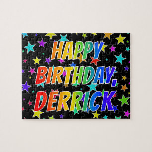 Puzzle "DERRICK" Nombre, Diversión "FELIZ CUMPLEAÑOS"