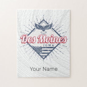 Puzzle Des Moines City Iowa Estados Unidos Vintage USA