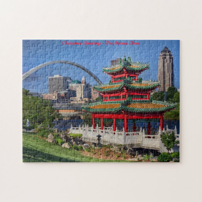 Puzzle Des Moines Iowa. Saludos de Navidad (Horizontal)