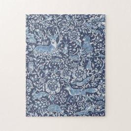 Puzzle Desafiando la naturaleza blanca y azul de los anim