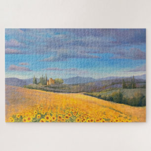 Puzzle Desafío por la pintura del petróleo en el campo de