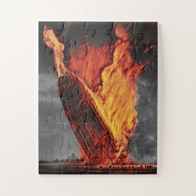 Puzzle Desastre del Dirigible Zeppelin Hindenburg circa 1 (Vertical)