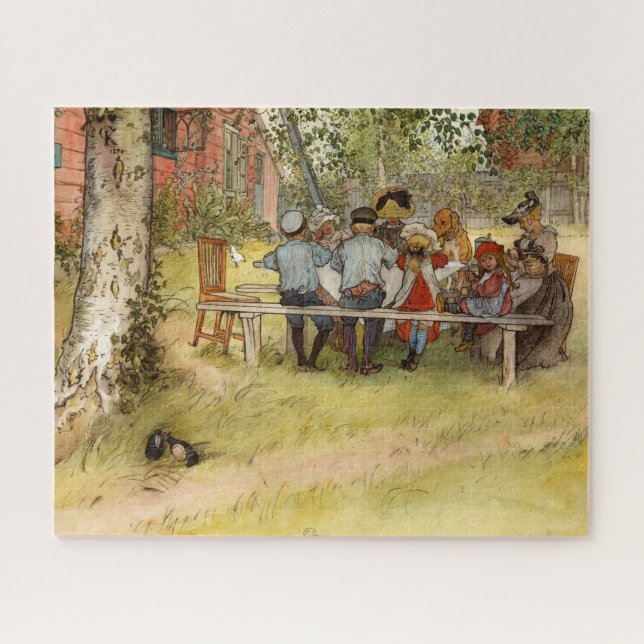 Puzzle Desayuno bajo el Big Birch por Carl Larsson (Horizontal)