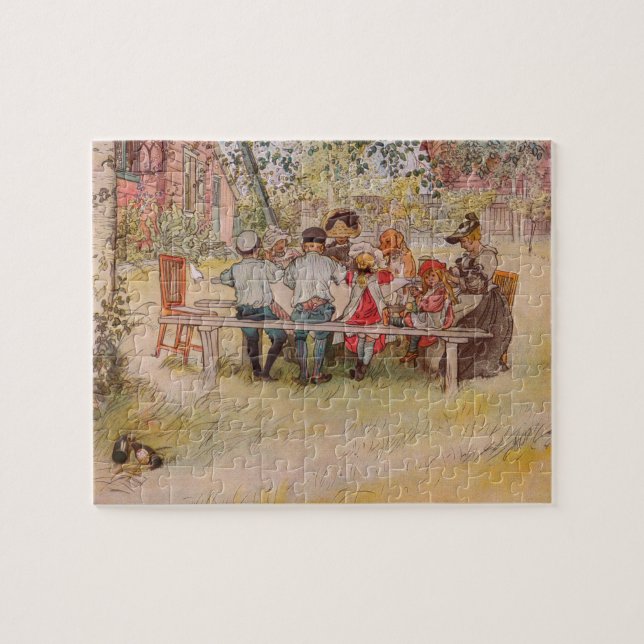 Puzzle Desayuno bajo el gran birch de Carl Larsson (Horizontal)