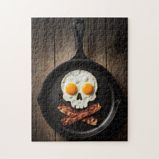Puzzle Desayuno de cráneo – Arte de humor oscuro sobre co (Vertical)