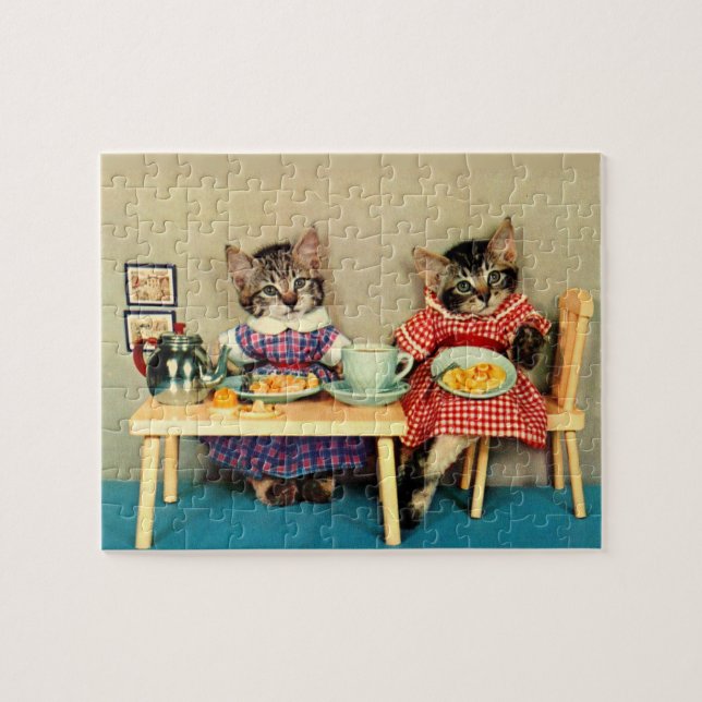 Puzzle desayuno de tabby kittens (Horizontal)