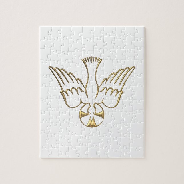 Puzzle Descenso dorado del símbolo del Espíritu Santo (Vertical)