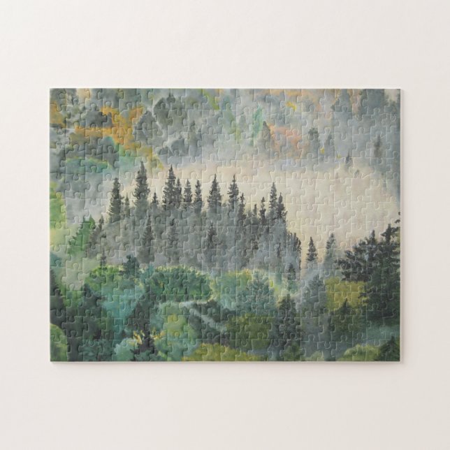Puzzle Desconcierte el bosque en el amanecer (Horizontal)