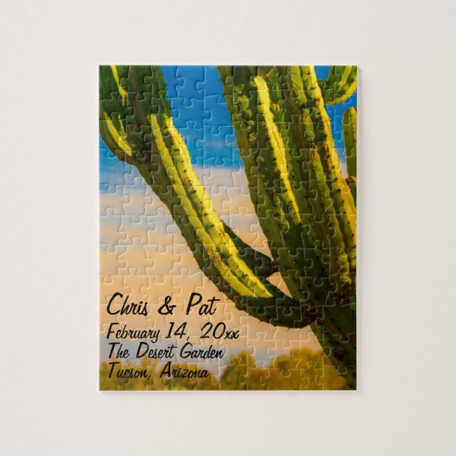 Puzzle Desert Saguaro Cactus Boda Evento Favor (Vertical)