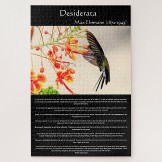 Puzzle Desiderata Hummingbird zumbando una flor