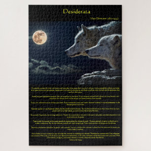 Puzzle Desiderata lobos blancos en el lado de la montaña