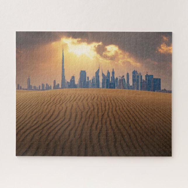 Puzzle Desiertos | Vista en Skyline de Dubai desde la dun (Horizontal)
