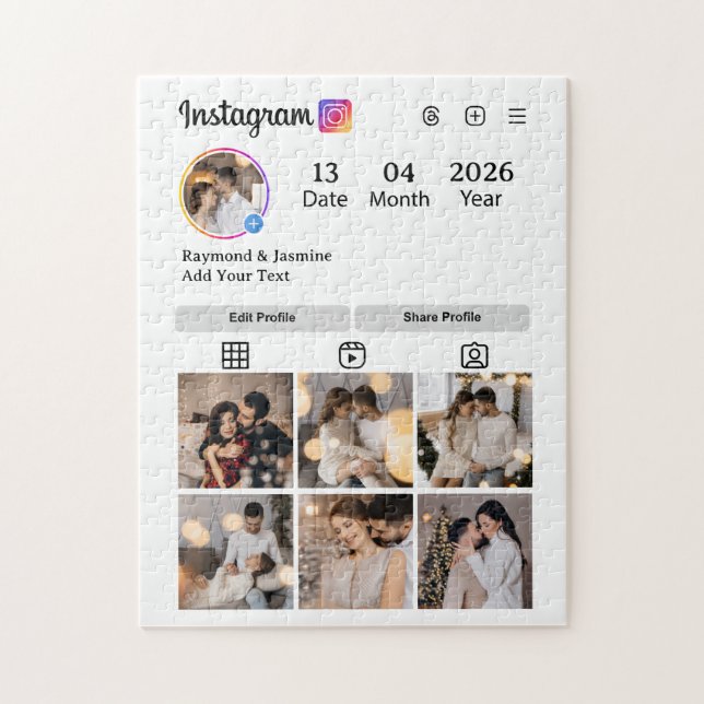 Puzzle Design Your Own 7 Photo Collage (Vertical)