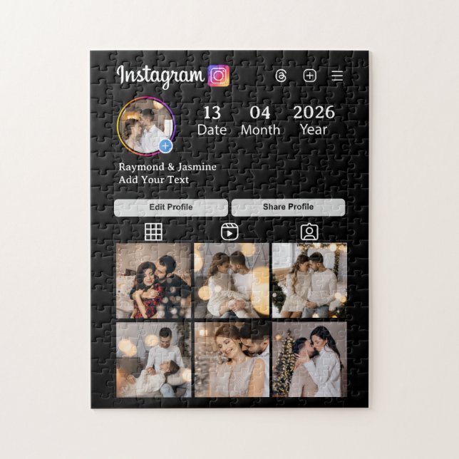 Puzzle Design Your Own 7 Photo Collage (Vertical)