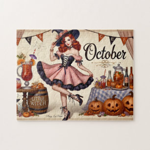 Puzzle Deslumbramiento de Witchy Pin Up de Octubre