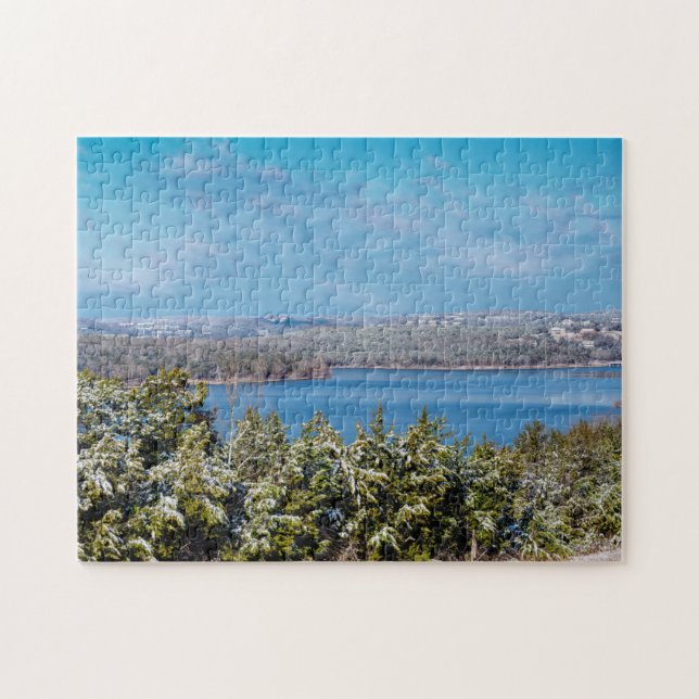 Puzzle Despojo De Nieve En El Lago Rock Table (Horizontal)