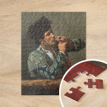 Puzzle Después de la pelea de toros | Mary Cassatt<br><div class="desc">Después de la corrida de toros (1873) de Mary Cassatt retrata un retrato sorprendente de un torero descansando después de su pelea, fumando un cigarrillo casualmente. La pintura capta la esencia del carisma del torero y el momento tranquilo y reflexivo que sigue a la intensidad de la arena. El uso...</div>