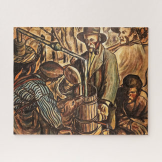 Puzzle Destiladores clandestinos haciendo licor de whisky