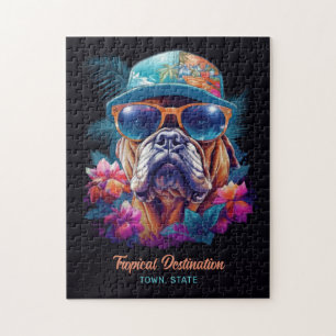Puzzle Destino Personalizado Vacaciones Tropicales Perro