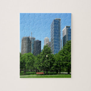 Puzzle Destino ventoso de los edificios del parque de la