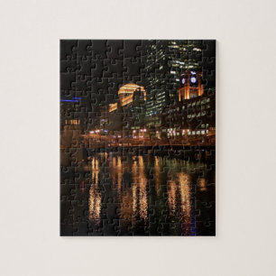 Puzzle Destino ventoso del edificio de la noche de la ciu