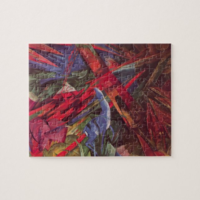 Puzzle Destinos animales por Franz Marc, arte de cubismo  (Horizontal)