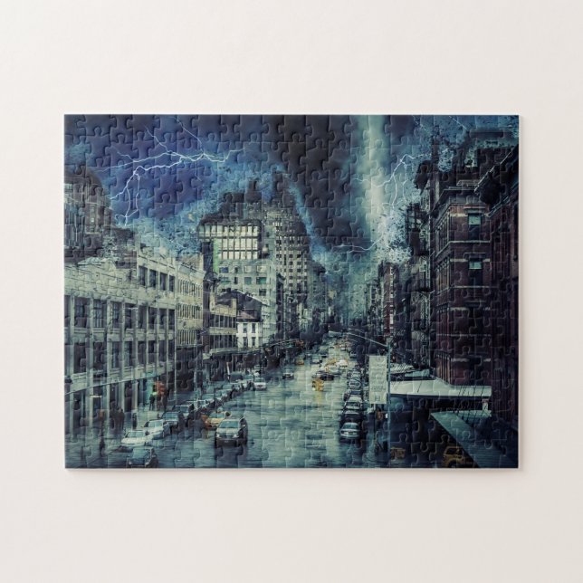 Puzzle Destrucción de la ciudad de tormenta (Horizontal)