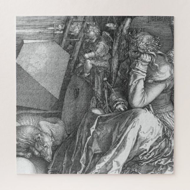 Puzzle Detalle de Melancholia I de Albrecht Dürer (1514) (Vertical)