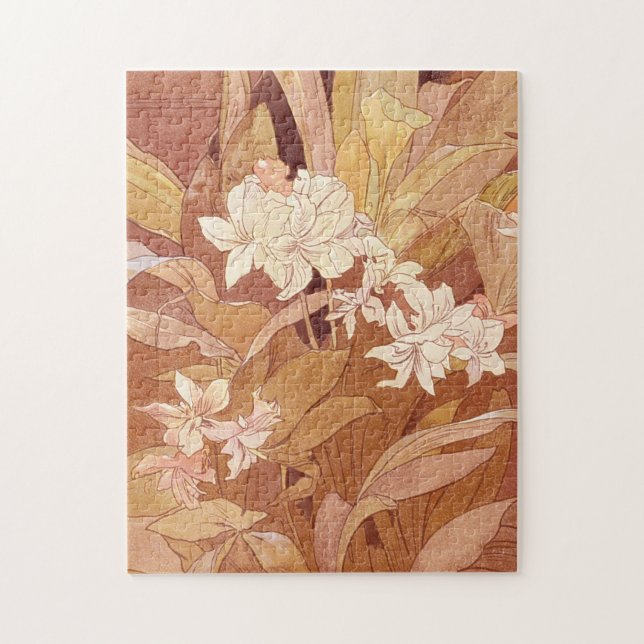 Puzzle Detalle floral de Alphonse Mucha Art Nouveau (Vertical)