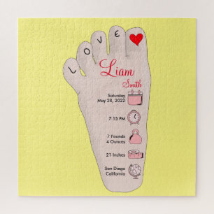 Puzzle Detalles de estadísticas de nacimiento de regalo d