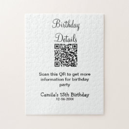 Puzzle Detalles de la fiesta de cumpleaños de QR scan mod