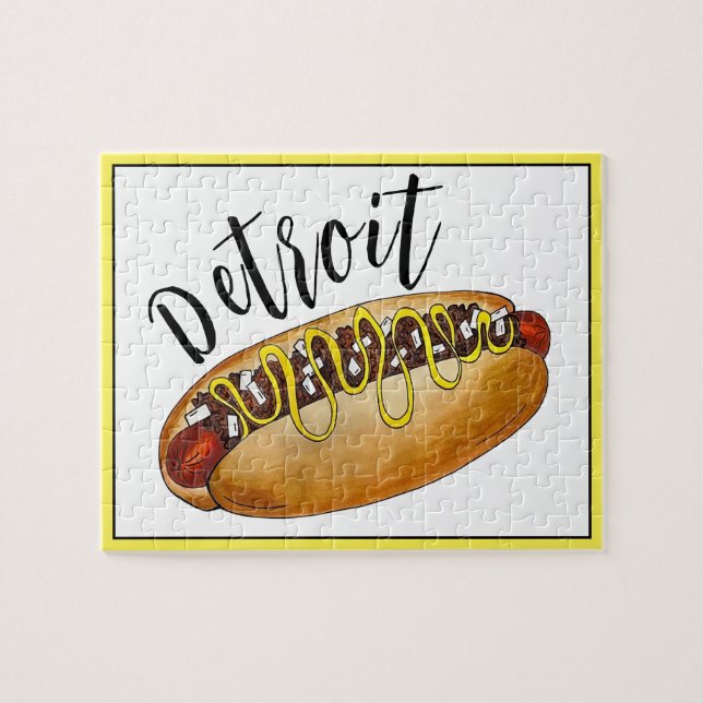 Puzzle Detroit Michigan MI Coney Island Hot Dog Hotdog (Horizontal)