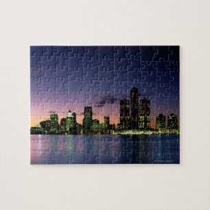 Puzzle Detroit Skyline en Dusk 2