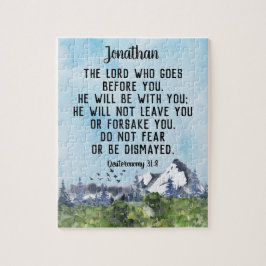 Puzzle Deuteronomio 31 8 Biblia Verse acuarela Naturaleza