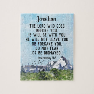 Puzzle Deuteronomio 31 8 Biblia Verse acuarela Naturaleza