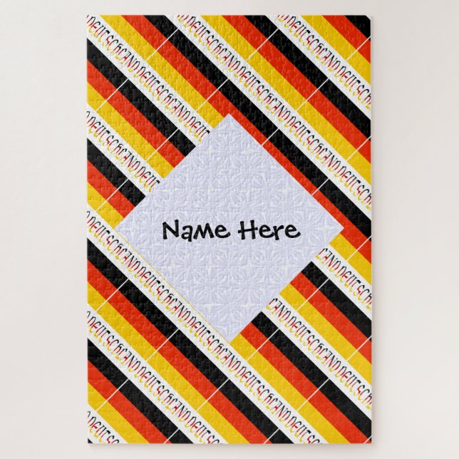 Puzzle Deutsche and German Flag Tiled Personalizado (Vertical)