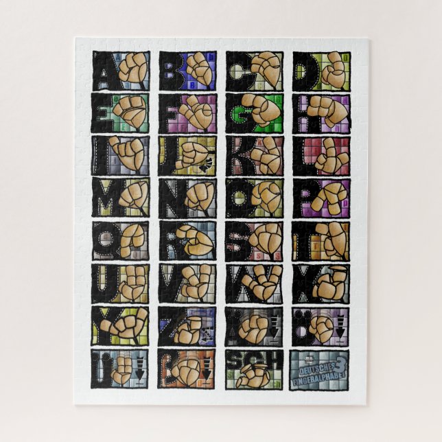 Puzzle Deutsches Fingeralphabet 3 (2025) (Vertical)