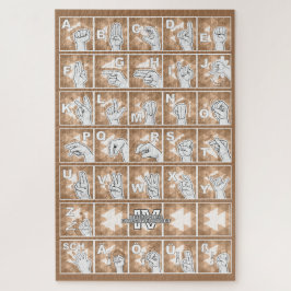 Puzzle Deutsches Fingeralphabet 4 - braun /