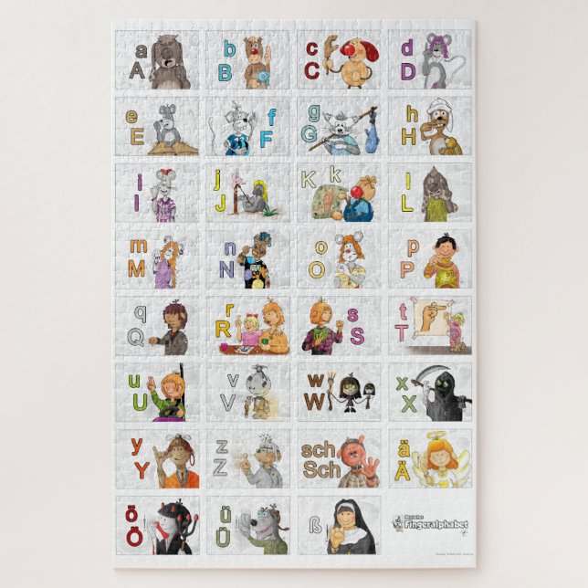Puzzle Deutsches Fingeralphabet II (Vertical)