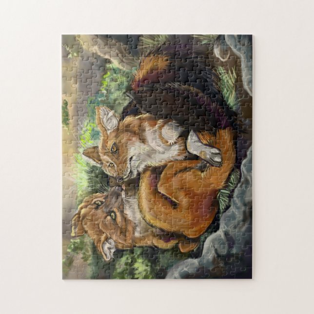 Puzzle Dhole Cuddle Pareja (Vertical)