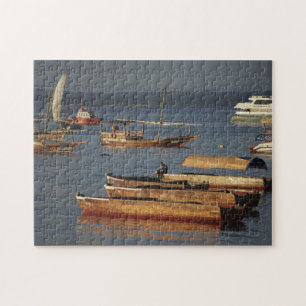 Puzzle Dhow en un lago en Tanzania