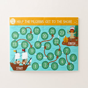 Puzzle Día de Acción de Gracias Ayuda a los Peregrinos a 