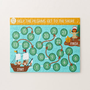 Puzzle Día de Acción de Gracias Ayuda a los Peregrinos a 