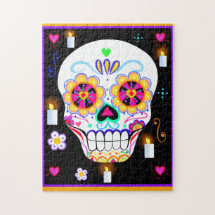 Puzzle Día De Festividad Mexicana Del Cráneo De Azúcar Mu