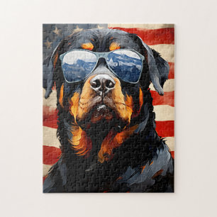 Puzzle Día de la Independencia de Rottweiler 4 de julio